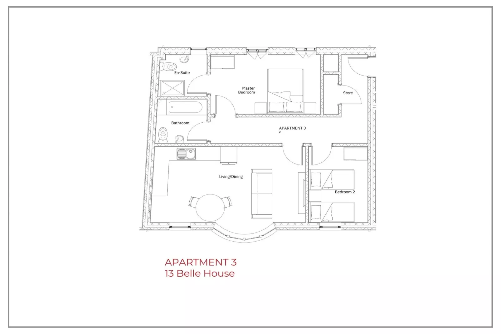 Belle House, Apt 3-Plattegrond