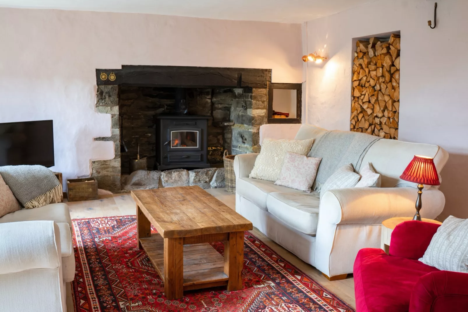 Lower Aylescott Farmhouse-Woonkamer