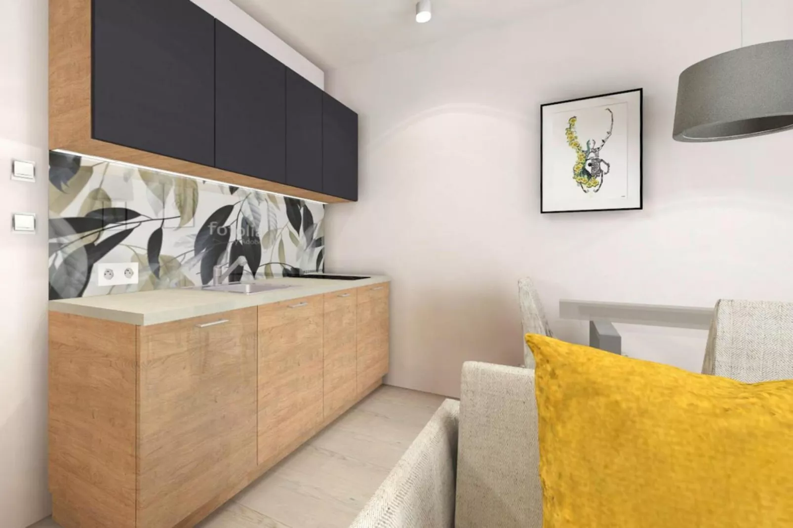 Apartamenty przy Nadmorskiej 104 38m2 Grzybowo-Woonkamer