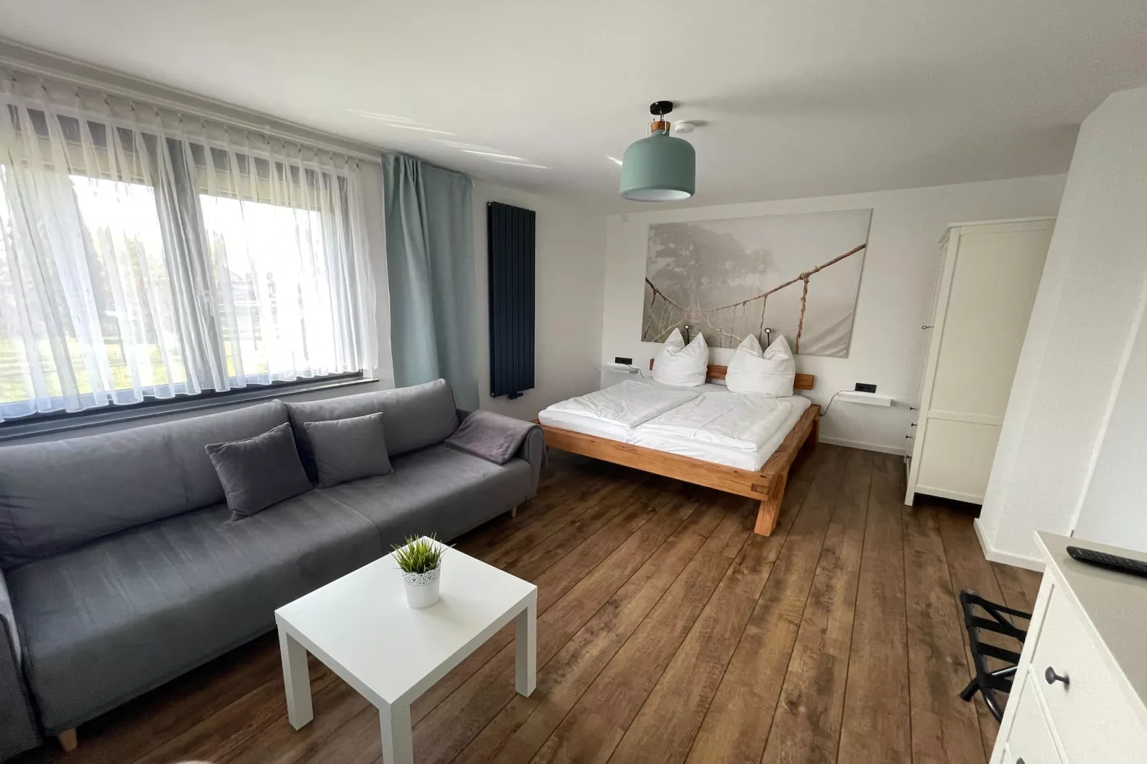Ferienhaus mit Wasserblick 3 Pers-Woonkamer