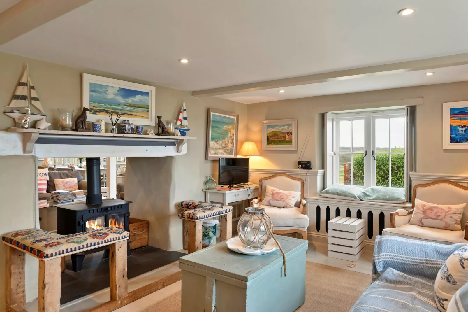 St Eval School House-Woonkamer