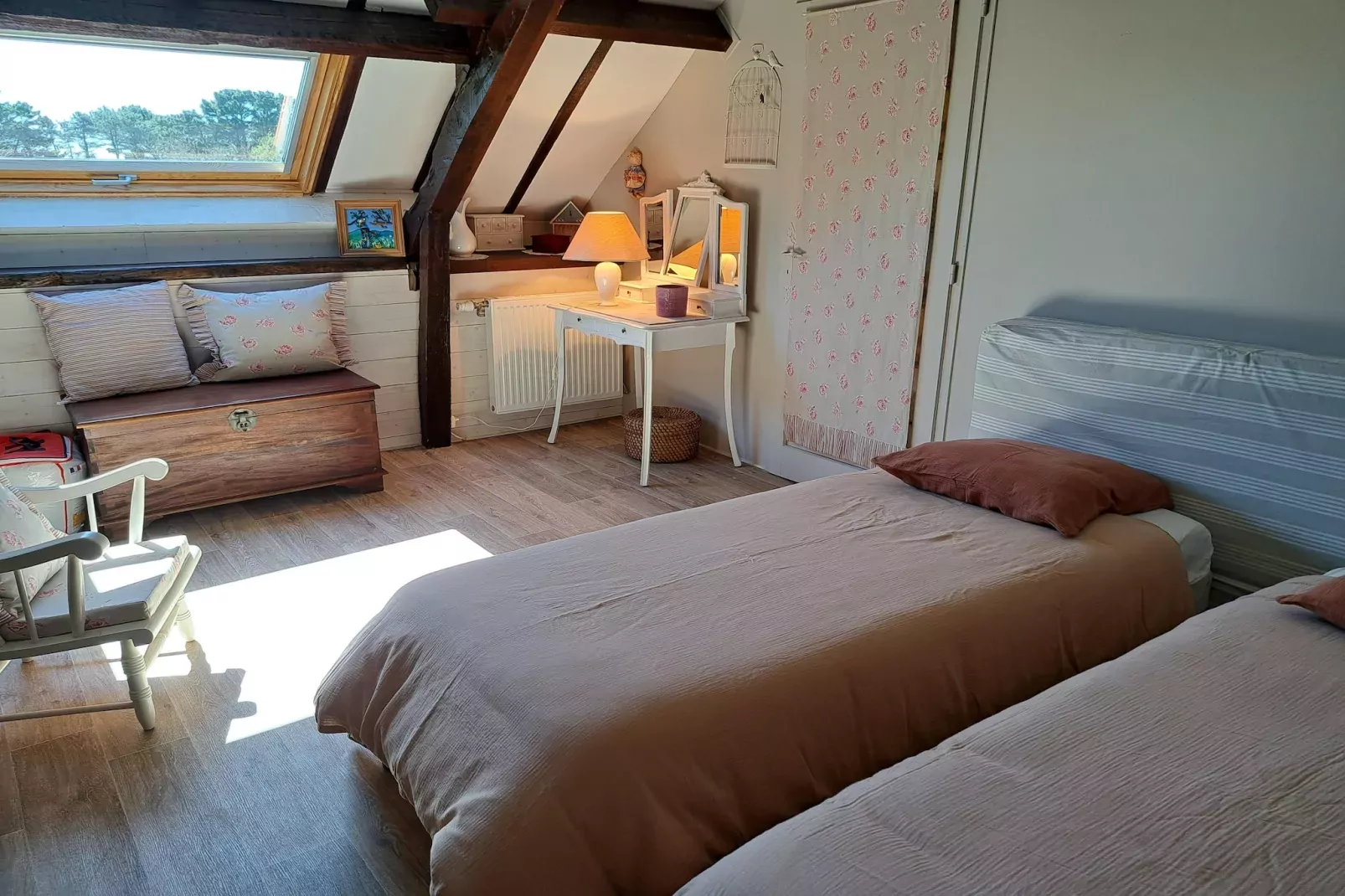 Granitsteinhaus in Strandnähe Trégunc-Slaapkamer