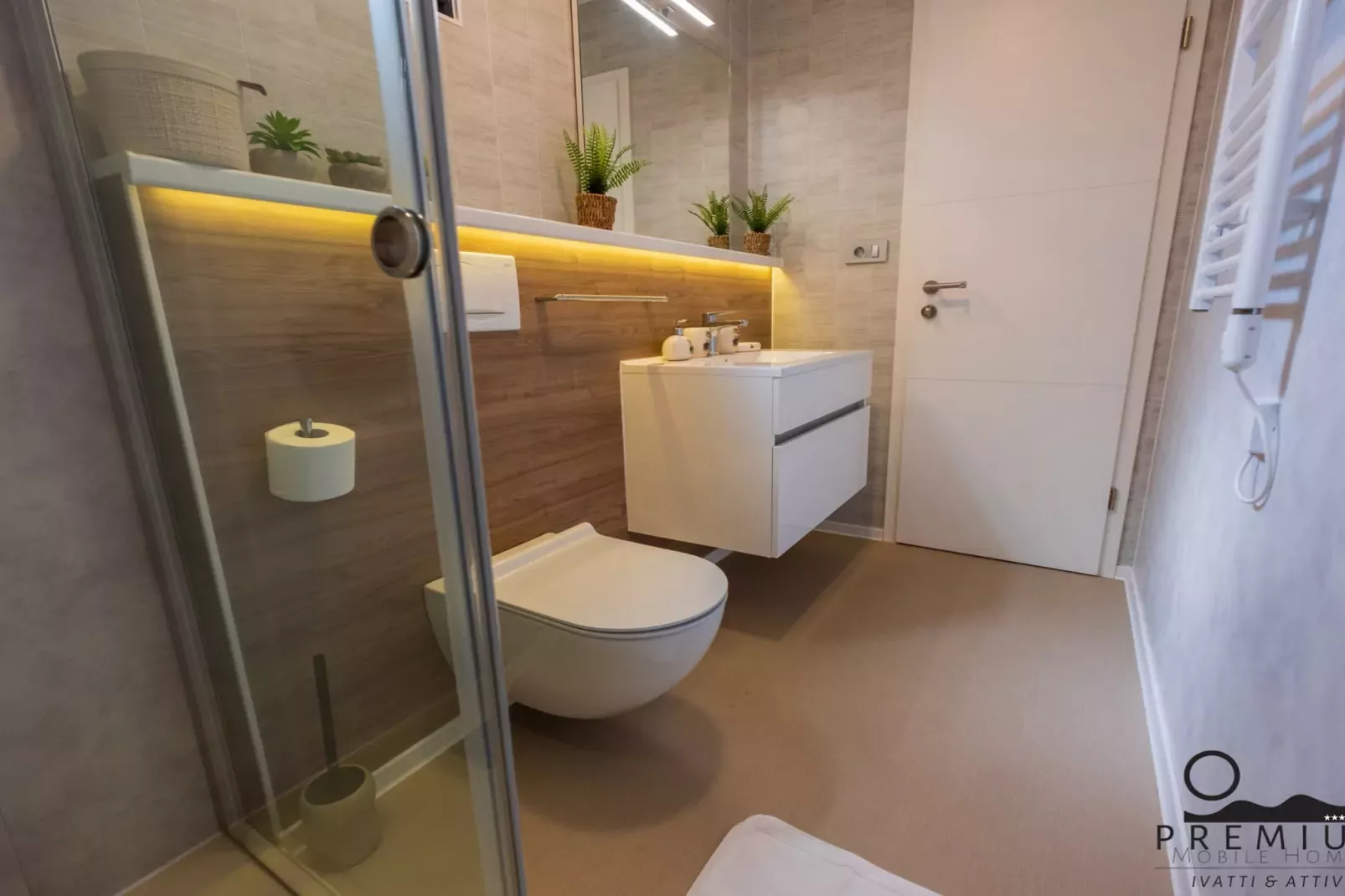 Charming Two-bedroom Mobile Homes Drage - Mobile Home with Sea View-Badkamer