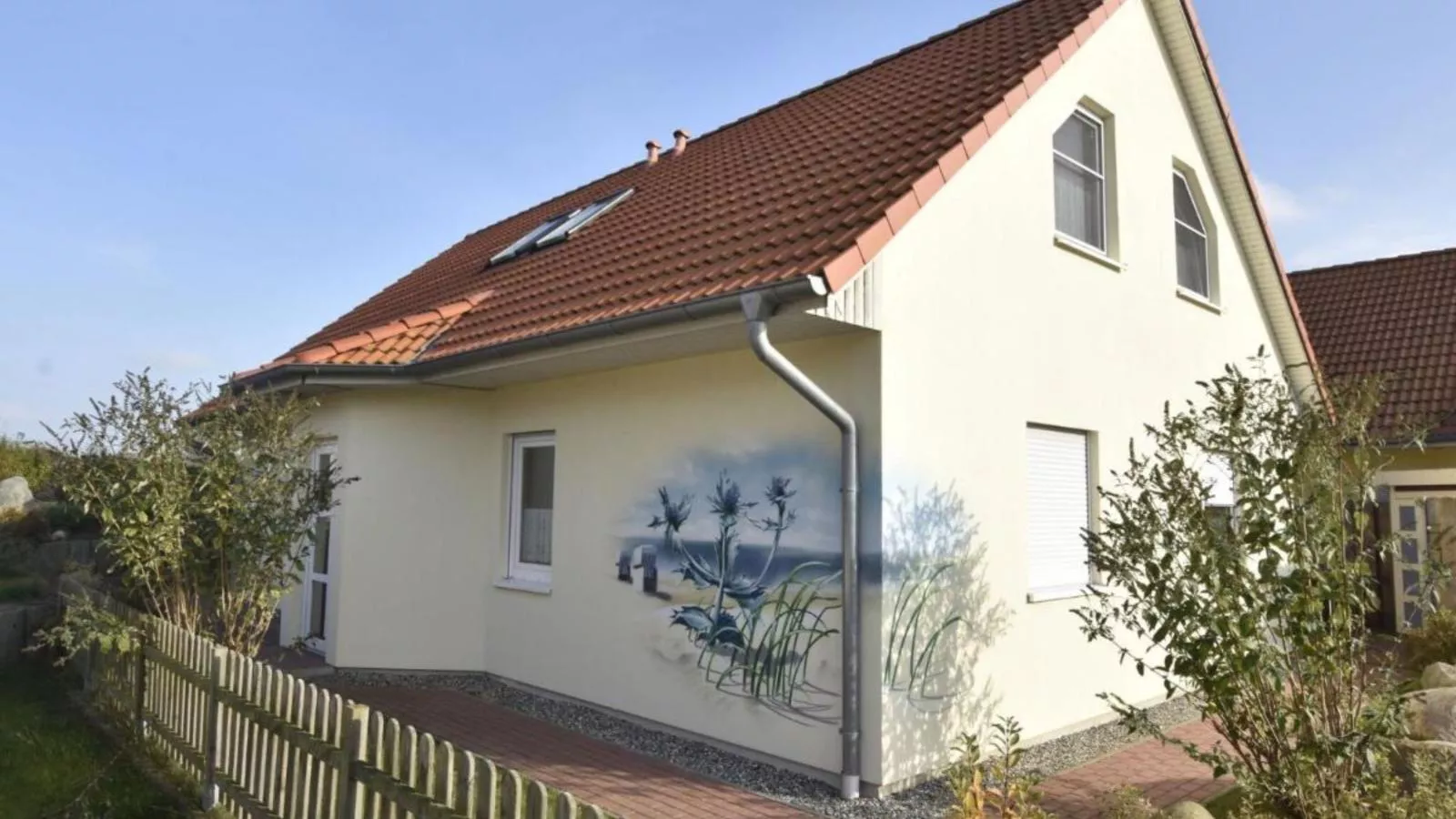 Am Salzhaff mit Sauna-Buitenkant zomer