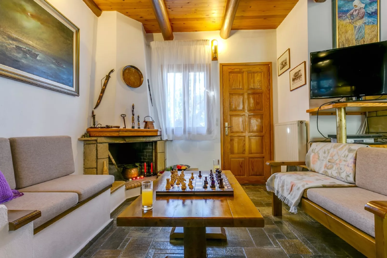 Villa Agapi-Woonkamer
