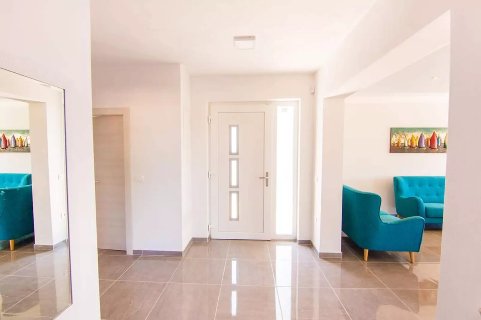 Villa with Pool and Sea View in Fazana - Horizont-Woonkamer