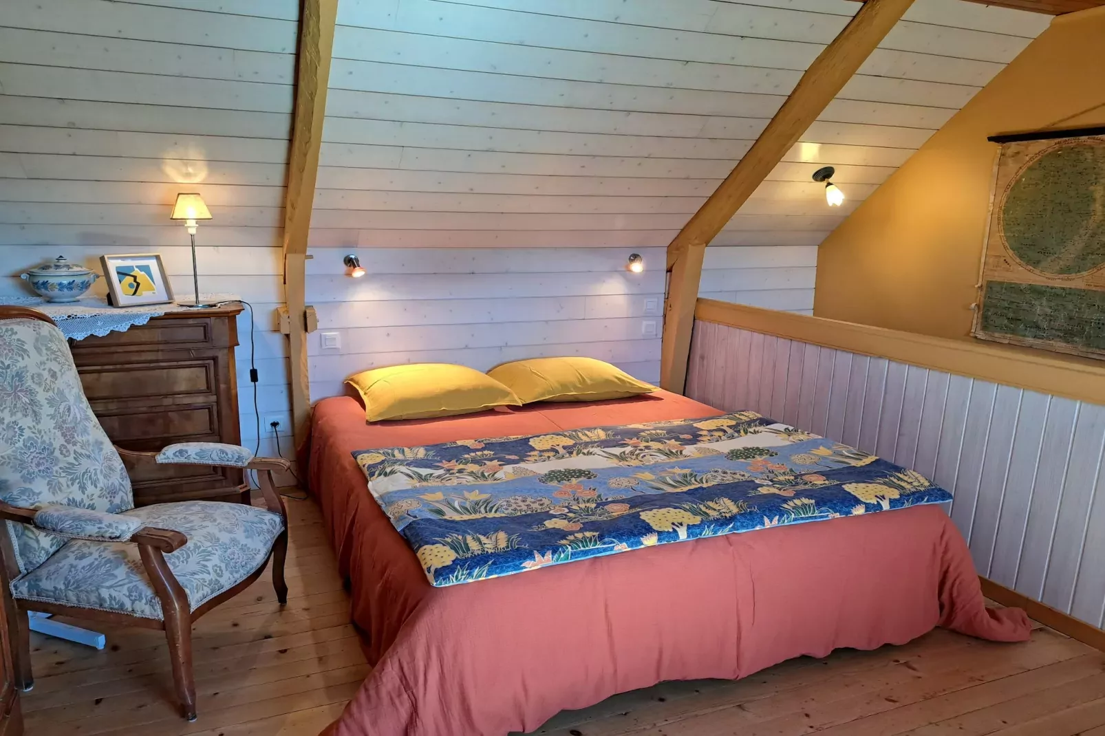 Granitsteinhaus in Strandnähe Trégunc-Slaapkamer