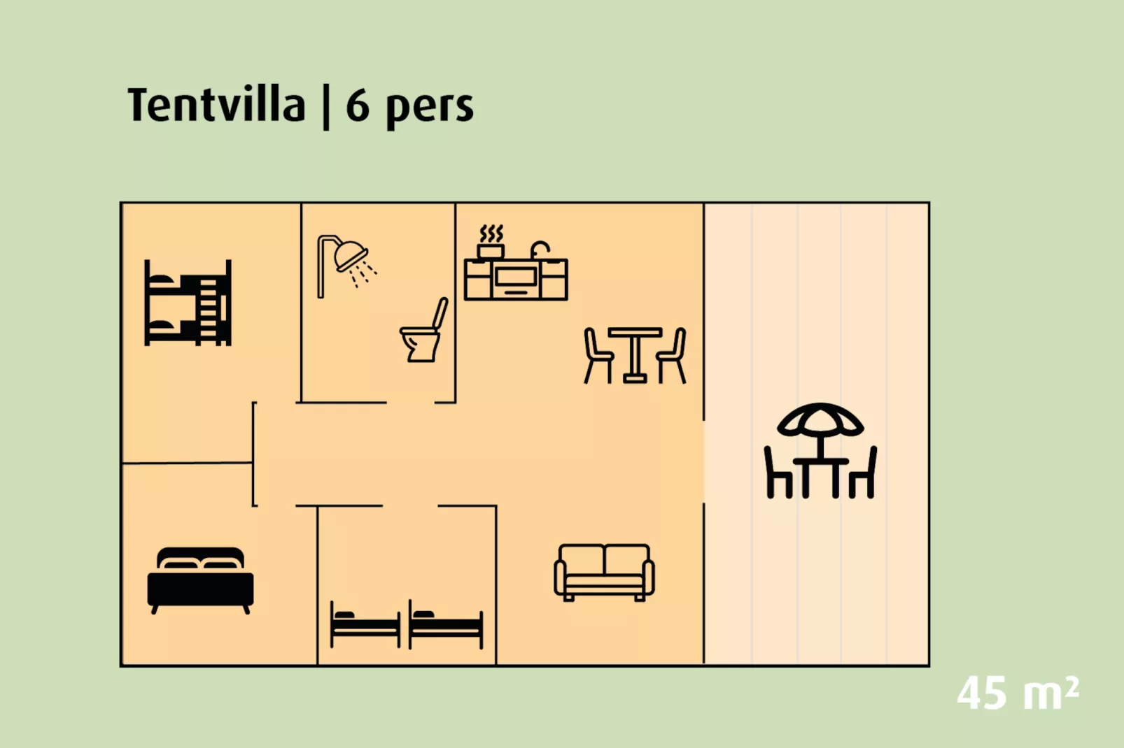 Tent Villa | 2 - 6 people-Plattegrond