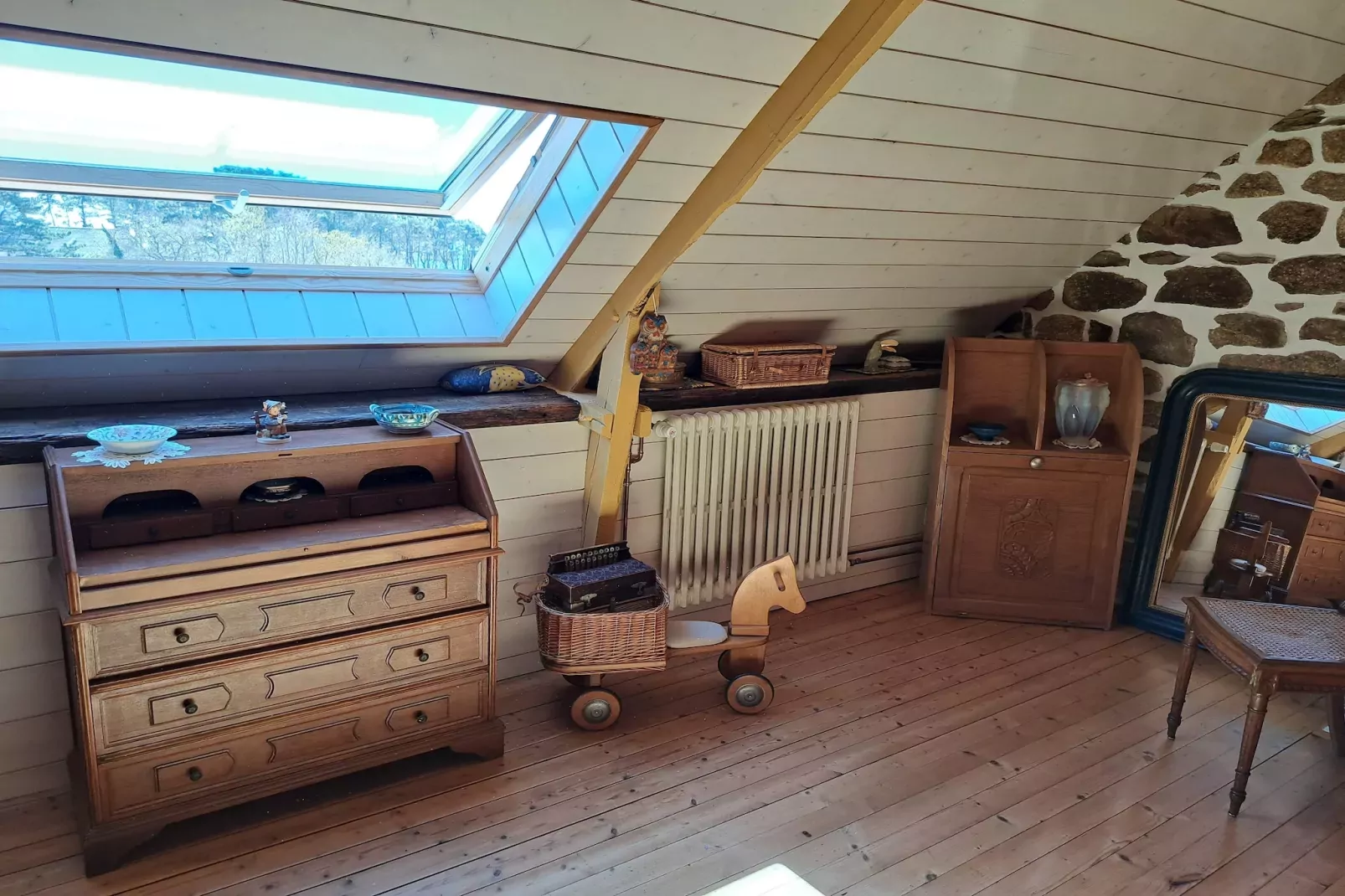 Granitsteinhaus in Strandnähe Trégunc-Slaapkamer
