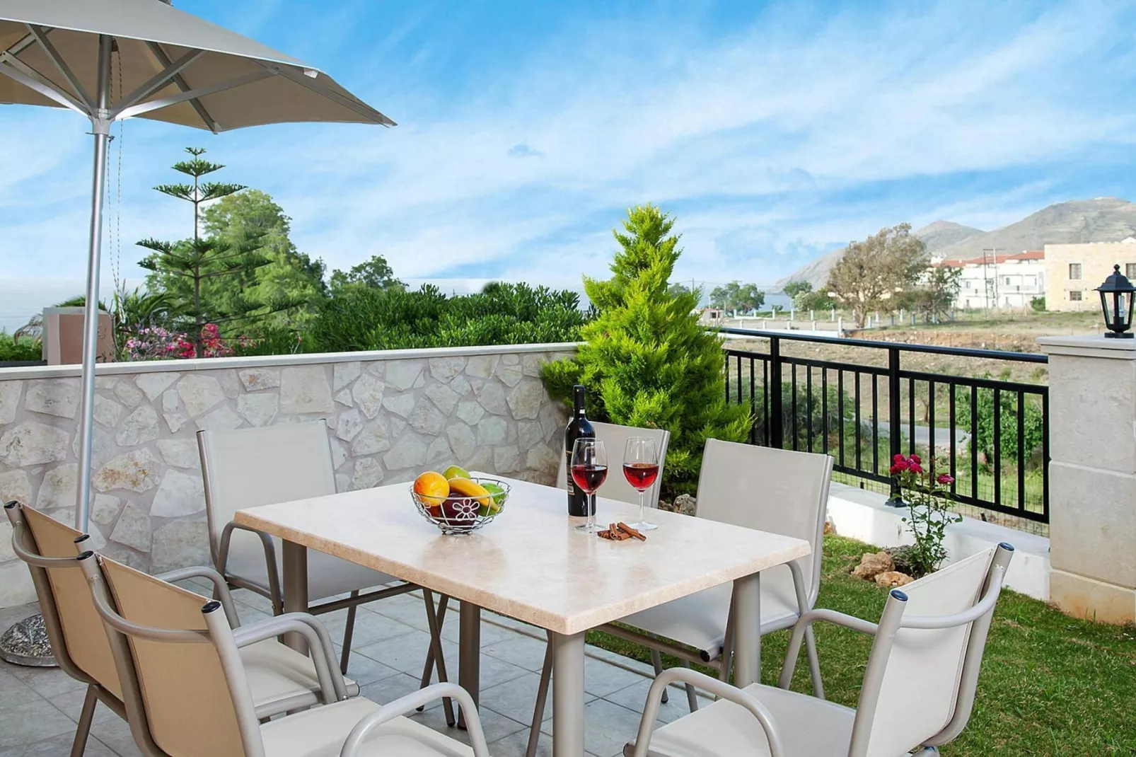 Holiday home, Panormo-Villa Ortansia or Peonia-Terrasbalkon