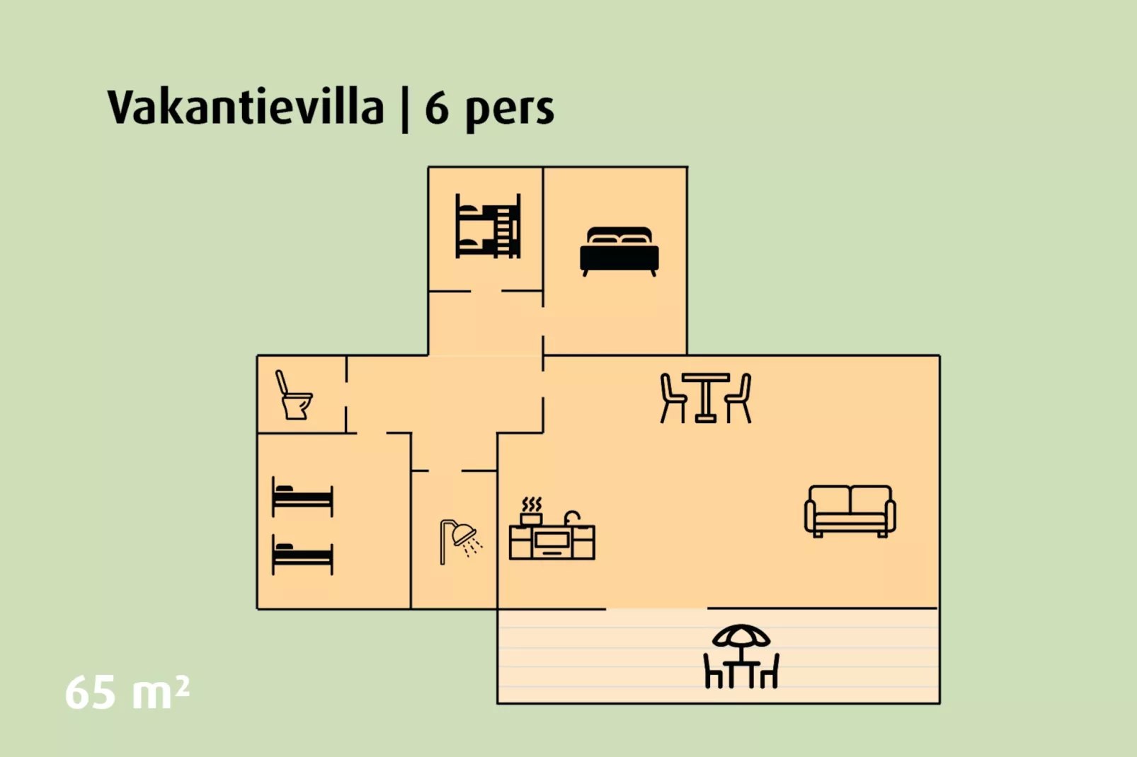 Holiday Villa | 2 - 6 people-Plattegrond