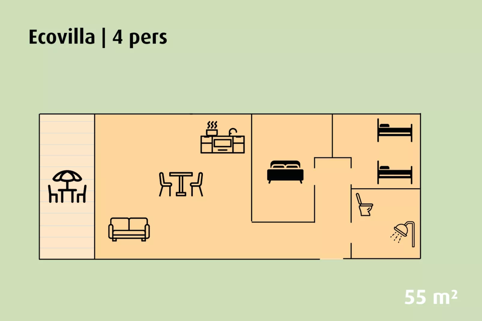 Ecovilla | 2 - 4 persons-Plattegrond