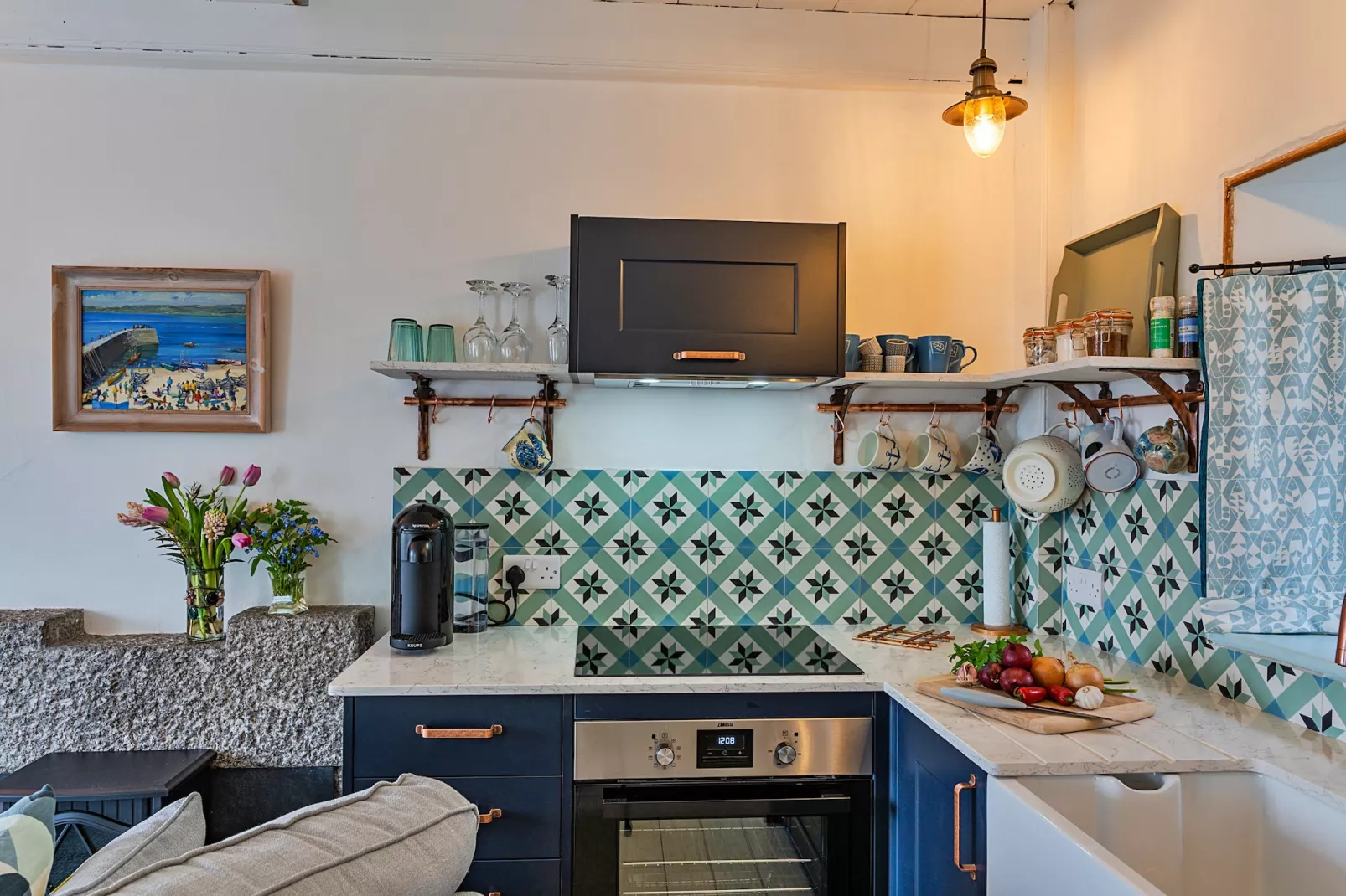 Cosy Mousehole Cottage with Sea Views-Keuken