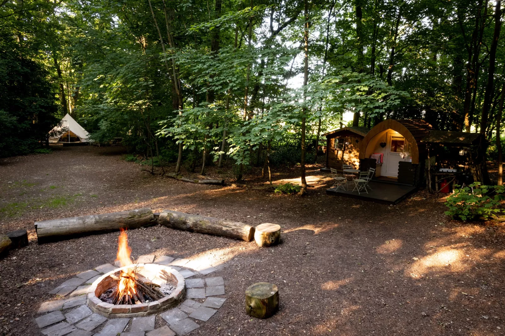 Bluebelle Glamping Pod-Buitenlucht