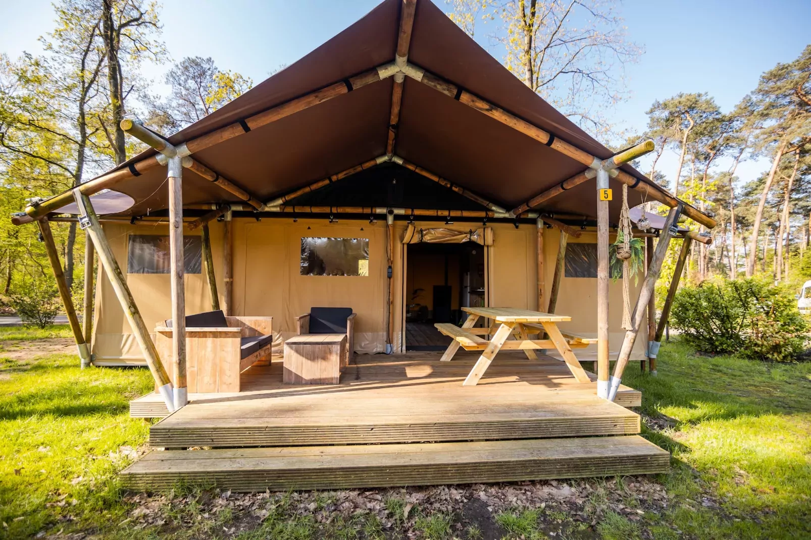 6 persoons Luxe Safaritent-Terrasbalkon