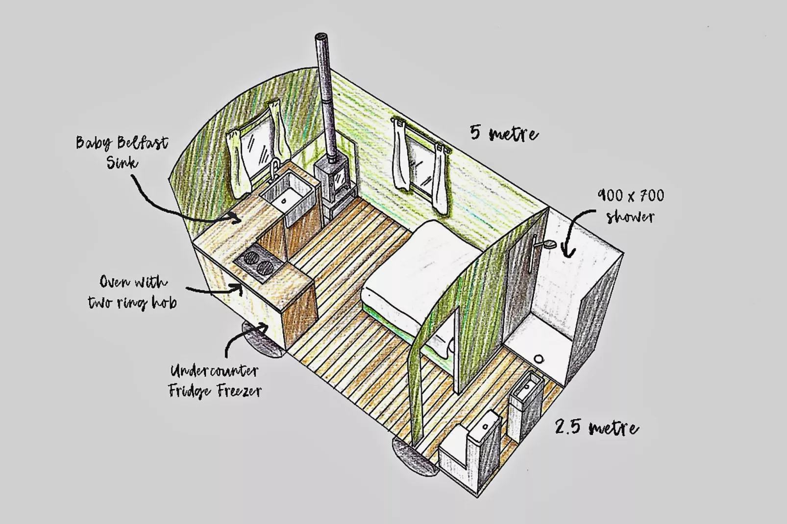 'Angharad' Poachers Hut-Plattegrond