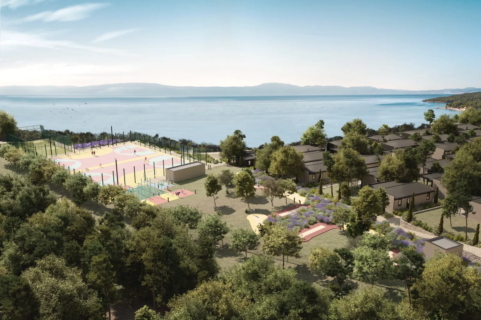 Aminess ATEA Camping Resort - Njivice - PREMIUM Holiday home 5 Pers 34m2-Uitzicht zomer