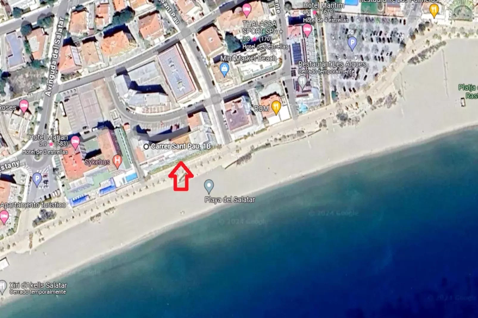 1224 LA PLAGE vista Mar-Plattegrond