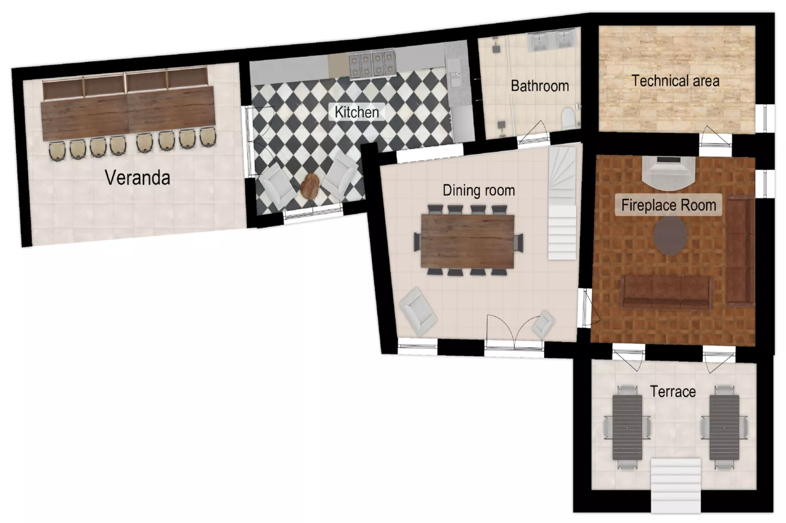 Maison de vacances Lusignac zonder gastverblijf-Plattegrond
