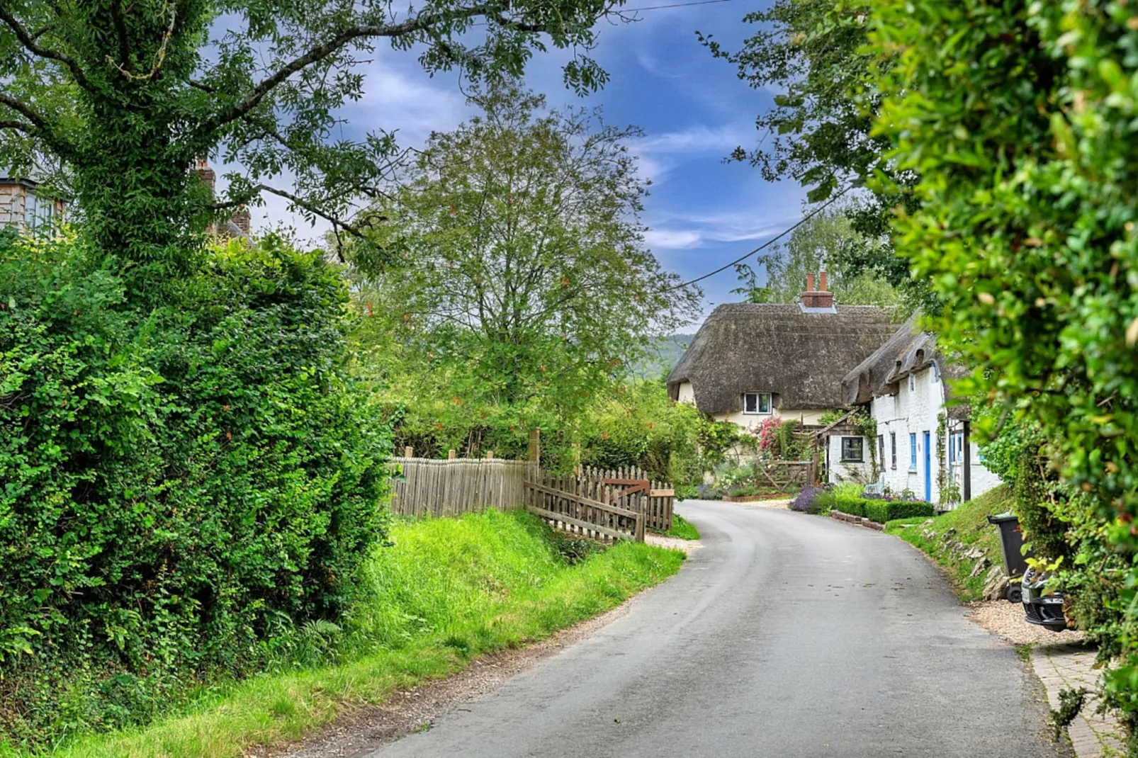 The Thatch at Winterborne Houghton-Gebieden zomer 1km
