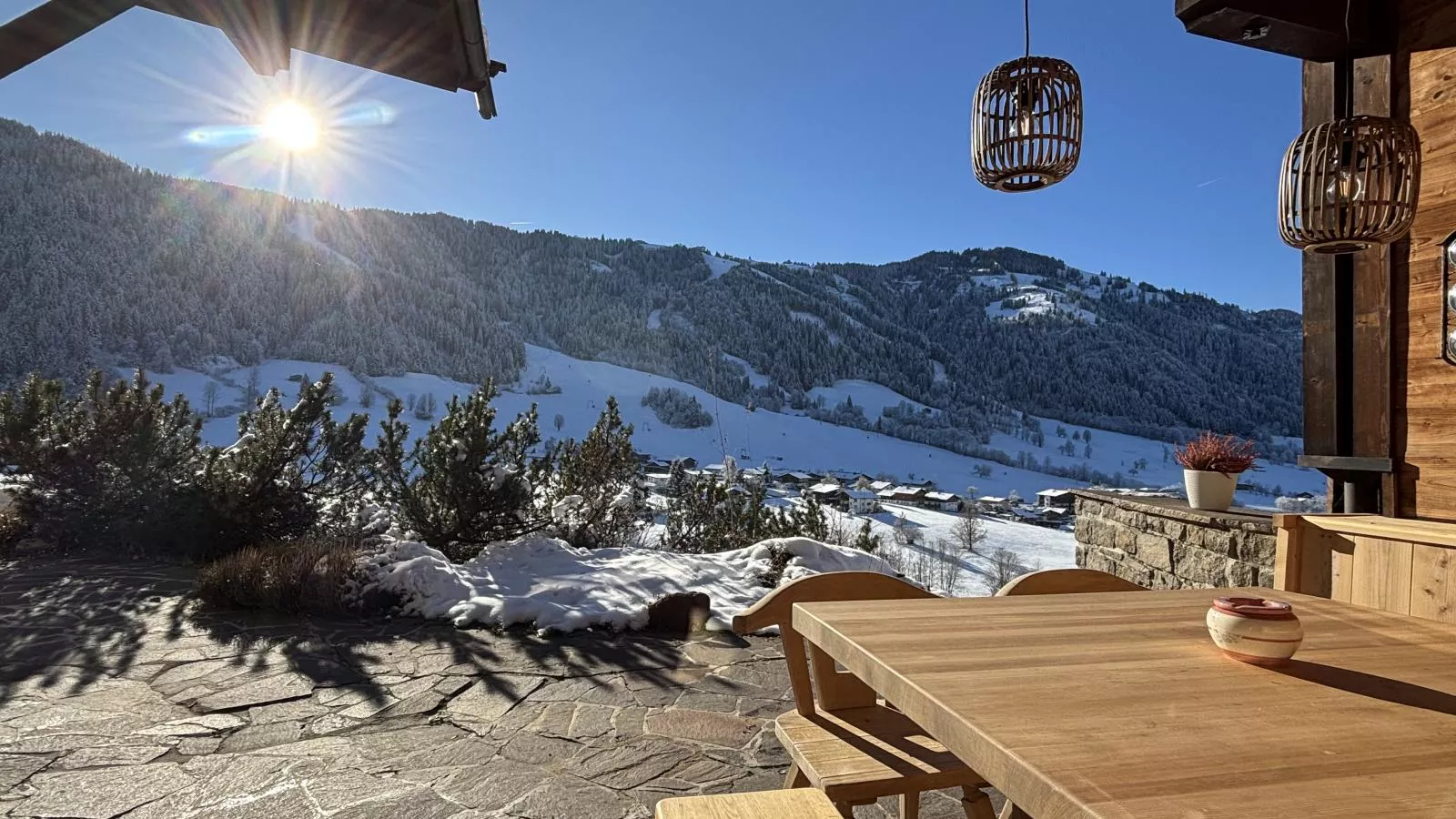 Kitzbüheler-Alpen Chalet-Uitzicht winter