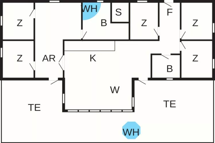 14 persoons vakantie huis in Væggerløse-Plattegrond