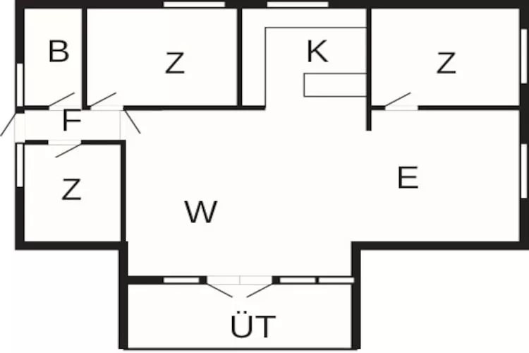 Afgelegen oase bij Kvie-meer-By Traum-Plattegrond