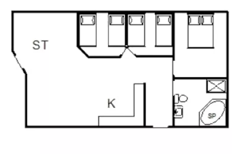 Afgelegen Gezellige Huisje in Skaven-By Traum-Plattegrond