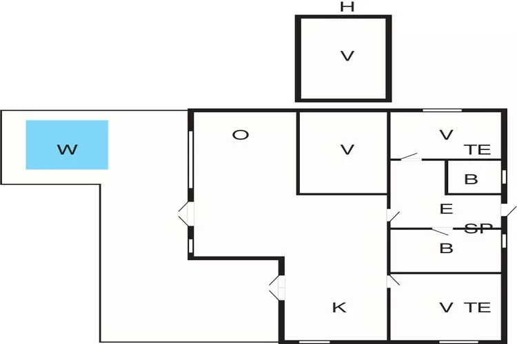 8 persoons vakantie huis in Aakirkeby-Plattegrond