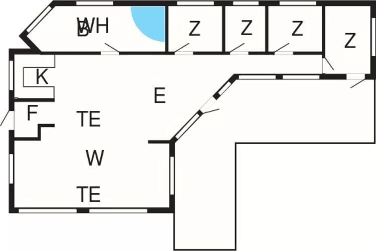 Gezellig strandhuis in Vejers -- By Traum Ferienwohnungen-Plattegrond
