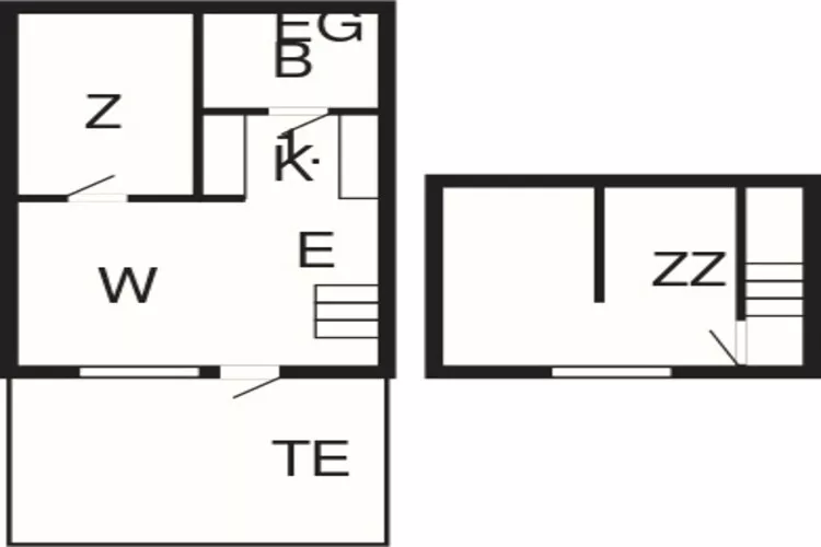 3 room,2 levels,Standard-Plattegrond