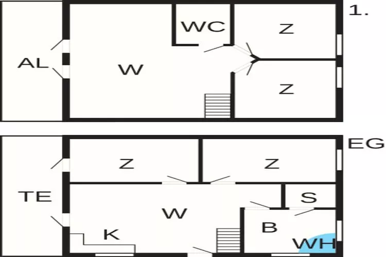 2 levels, 6 persons-Plattegrond