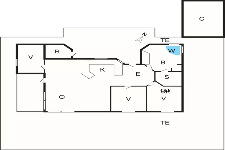 Afgelegen paradijs in Thorup -- By Traum Ferienwohnungen-Plattegrond