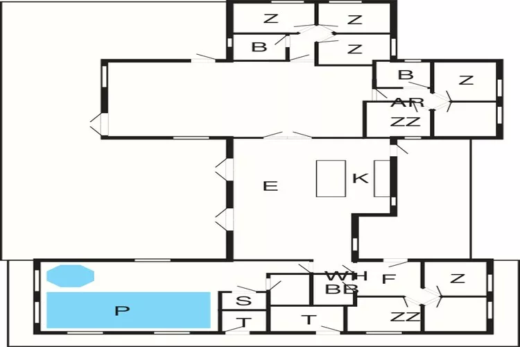 24 persoons vakantie huis in Blåvand-Plattegrond