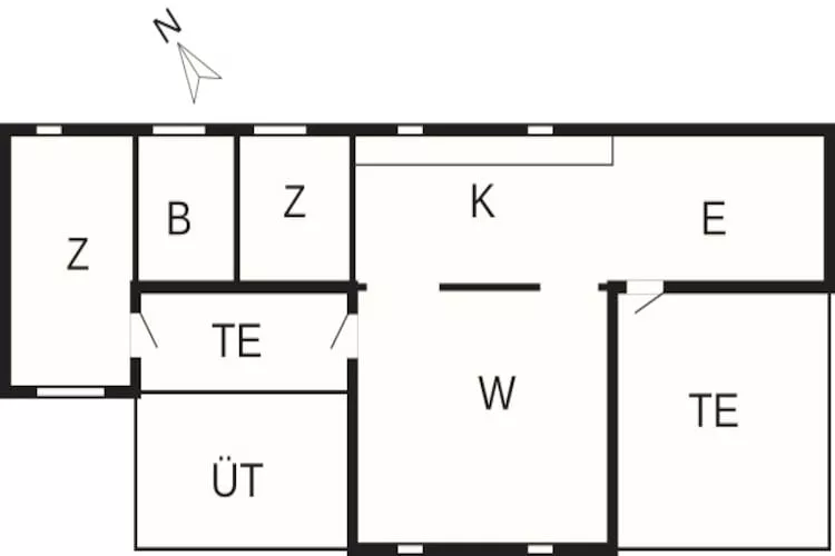 Afgelegen jaren 60 huisje -- By Traum Ferienwohnungen-Plattegrond