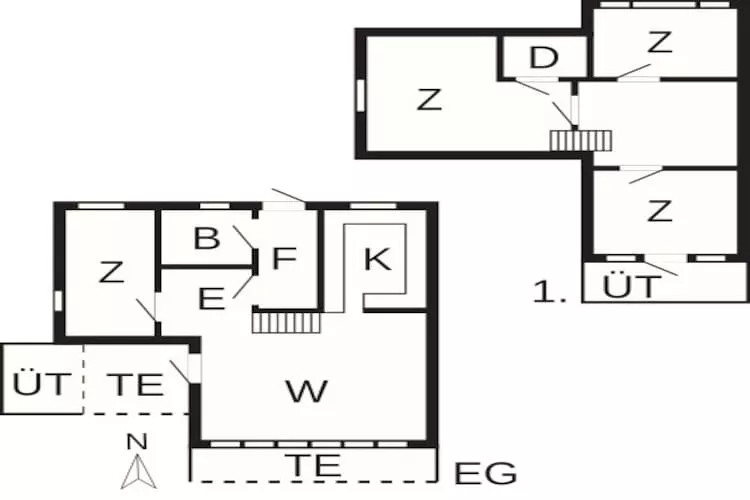 Kust ontsnapping in Hou -- By Traum Ferienwohnungen-Plattegrond
