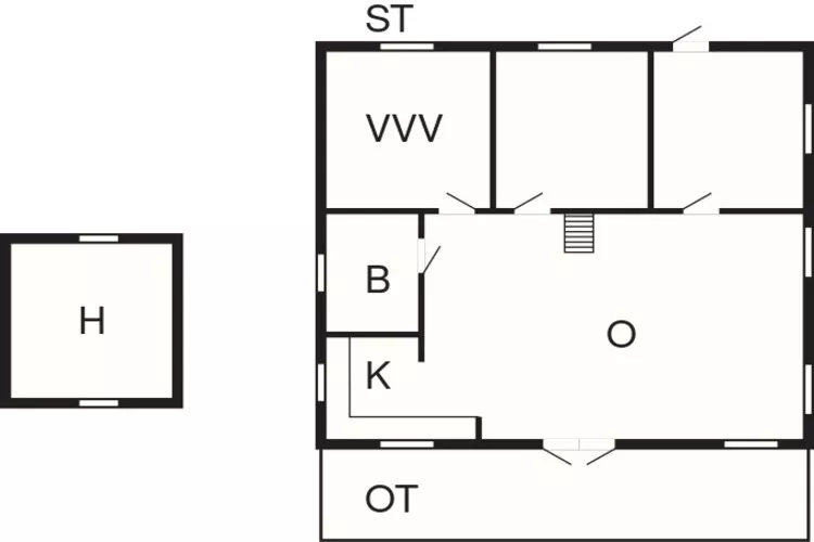 6 persoons vakantie huis in Rønne-Plattegrond