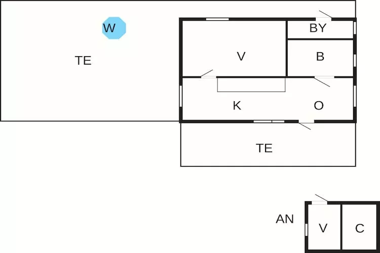 Huisje met hottub in Rejmyre-Plattegrond