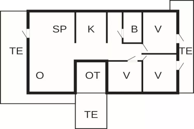 Rustieke Strandhut in Rindby-By Traum-Plattegrond