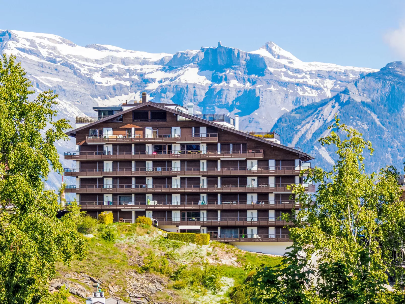Sunny mountain apartment Aiglon A0-Buiten