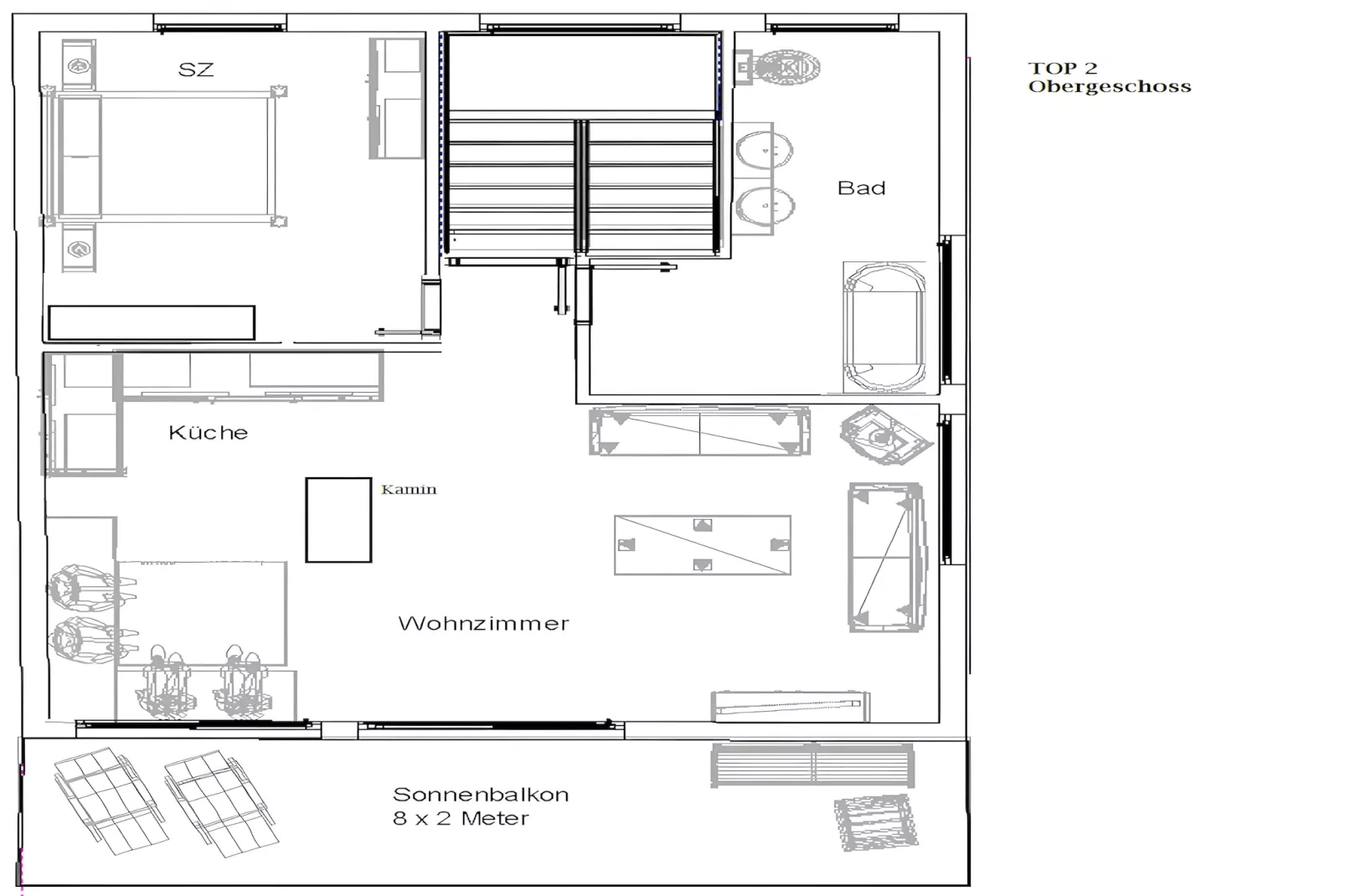 Haus Leßner TOP 2-Plattegrond