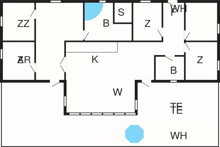 14 persoons vakantie huis in Væggerløse-Plattegrond