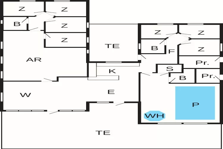 18 persoons vakantie huis in Hasselberg-Plattegrond