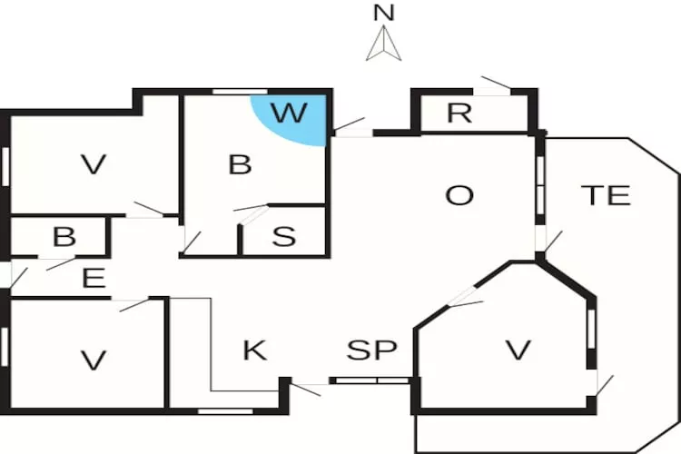 Rustig toevluchtsoord in Thorsminde-By Traum-Plattegrond