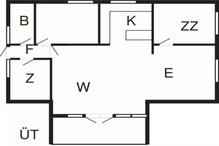Afgelegen oase bij Kvie-meer-By Traum-Plattegrond