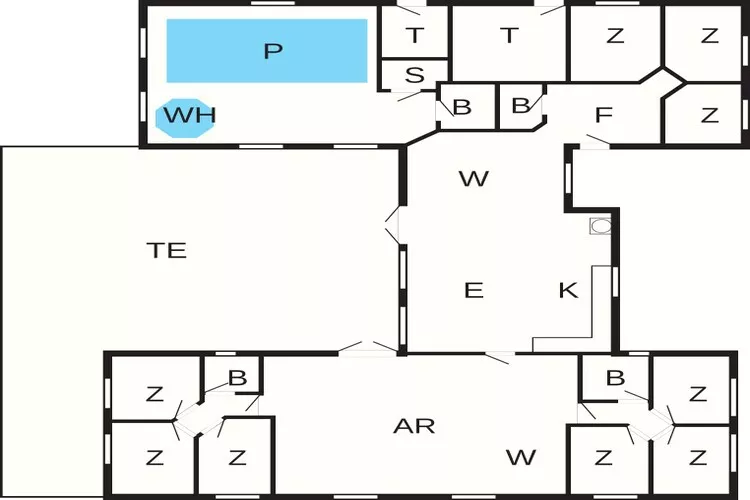 24 persoons vakantie huis in Nørre Nebel-Plattegrond
