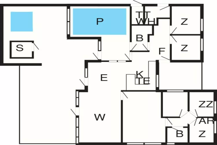 14 persoons vakantie huis in Væggerløse-Plattegrond