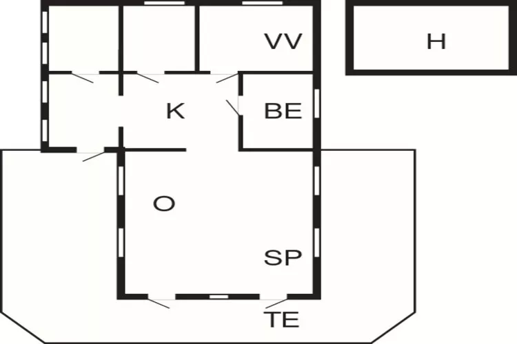 Panoramisch Blokhut in Sandvig-By Traum-Plattegrond