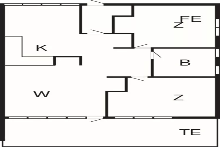 3 room,close to the sea/dike,renovate-Plattegrond