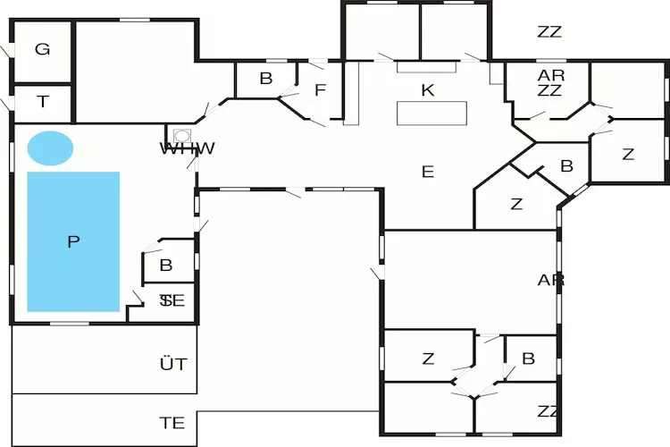 Luxe zwembadvilla Marielyst -- By Traum Ferienwohnungen-Plattegrond